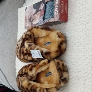Footwear - fuzzy slippers and slipper sock